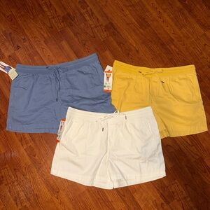 Women's Orvis Cotton Blend Shorts - Blue, Yellow, and White